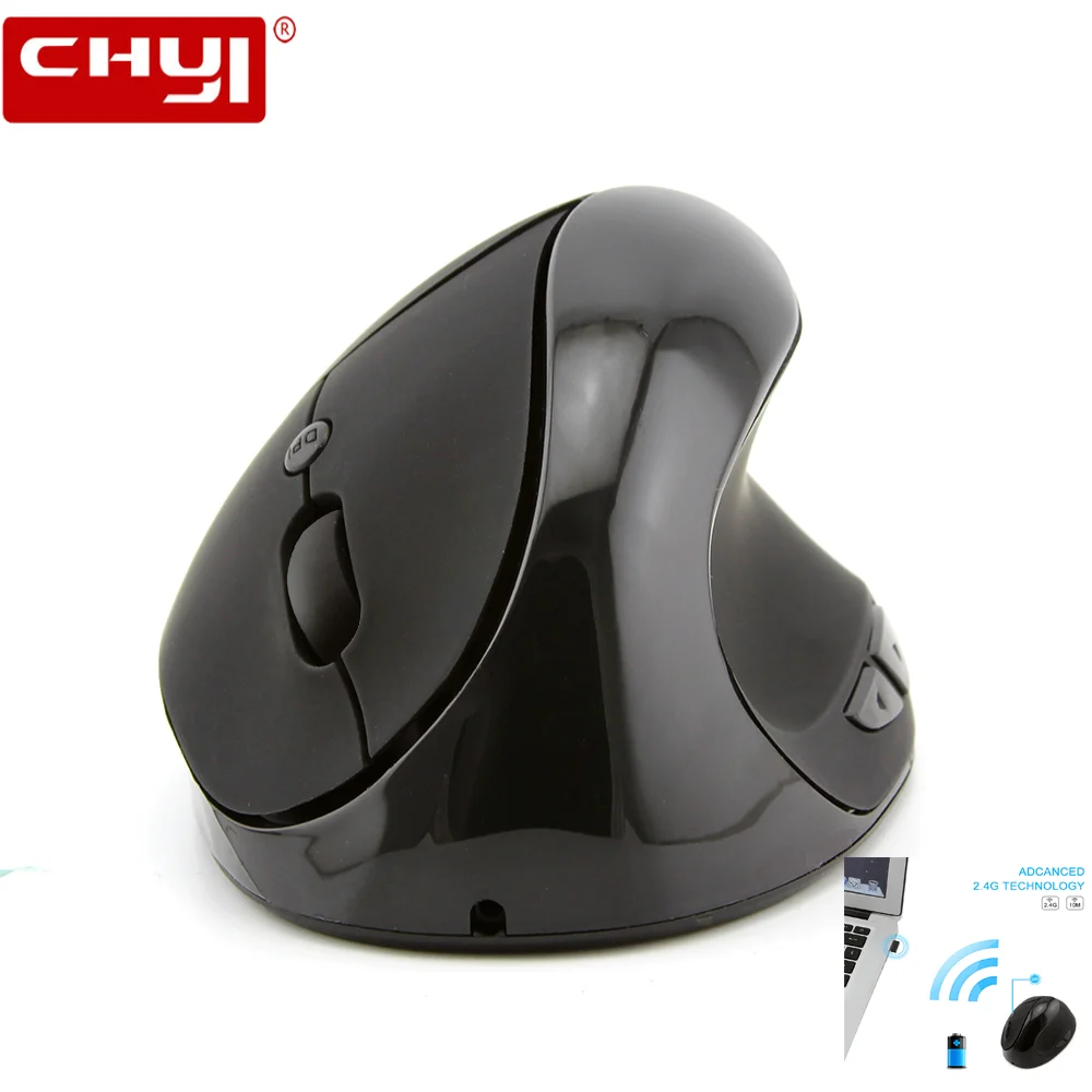 CHYI Беспроводной вертикальный эргономичный Мышь 2 4G 1600 Точек на дюйм USB оптическая