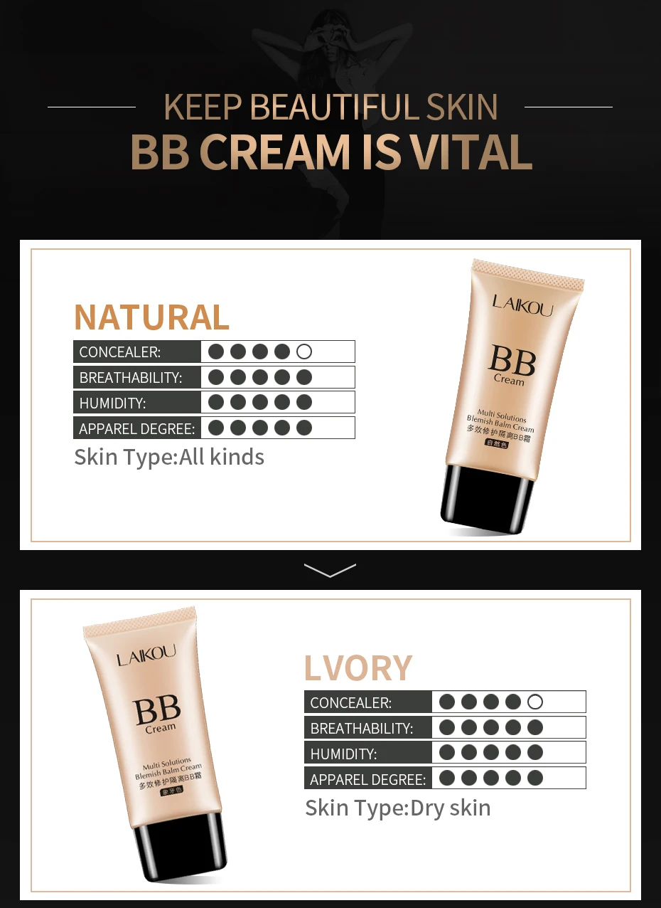LAIKOU 50g функциональный BB CC крем корейская косметика консилер увлажняющая