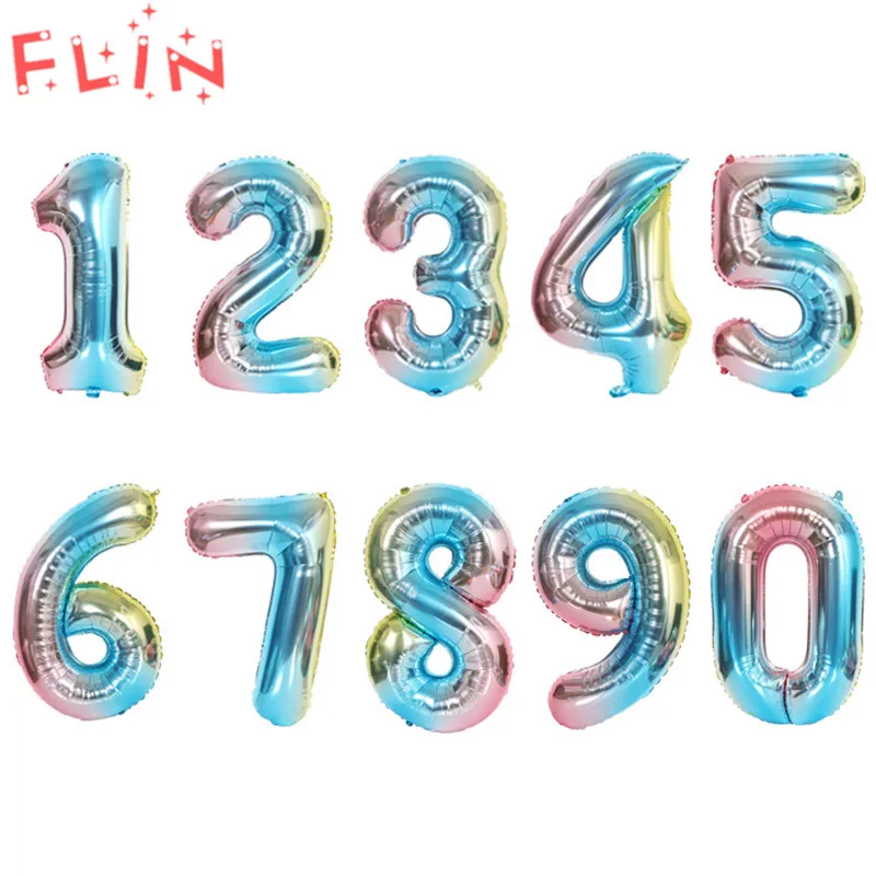 16 32 40 дюймов воздушные шарики с буквами и цифрами золото цифровой надувной шар
