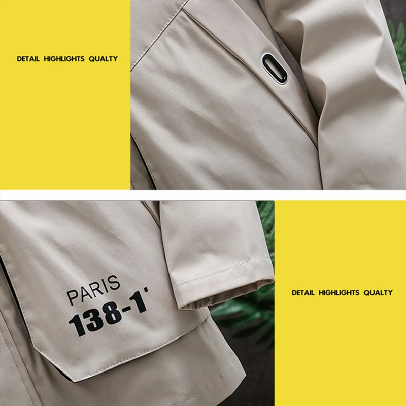 

KOLMAKOV 2021 Spring/Autumn New Korean Men's Slim Windbreaker Men Hooded Printed Overcoats Casual Long Trench Coats Male M-3XL