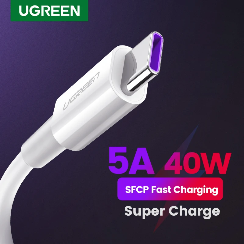 Ugreen 5A USB Type C кабель быстрое зарядное устройство данных Supercharge для Huawei Mate 30 20 P30 P20