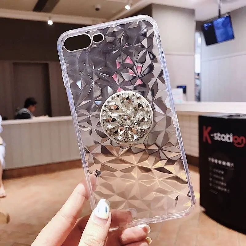 Роскошный мягкий чехол PEIPENG со стразами для iPhone 7 8 6s Plus Прозрачный блестящий из