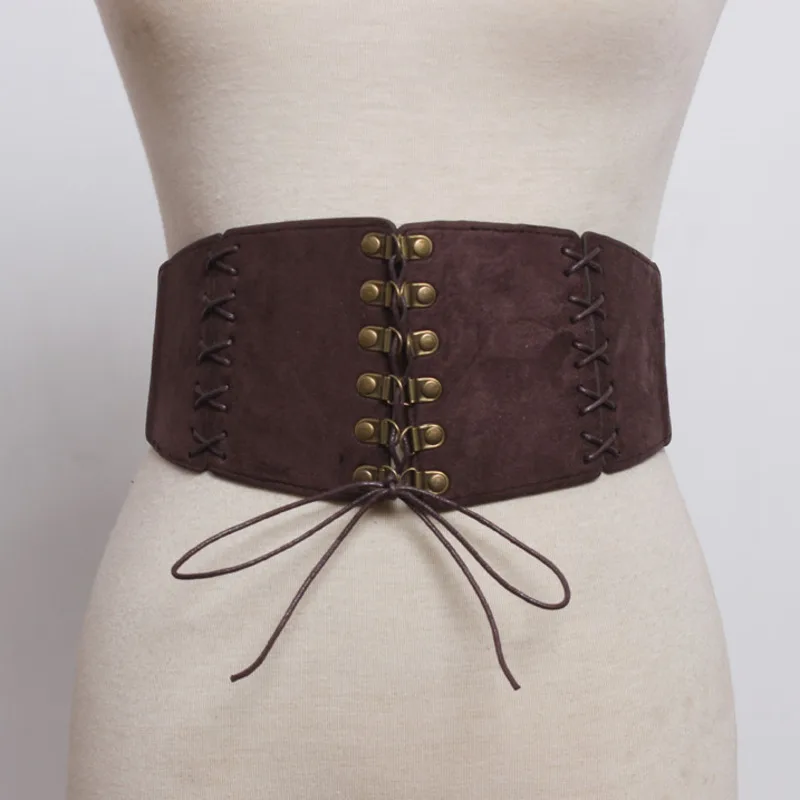 Женский замшевый корсет ZK287 модный однотонный черный подходящий ко всему