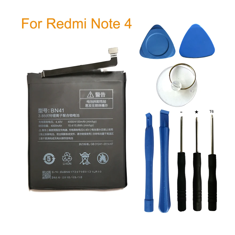 2 шт./лот оригинальный аккумулятор BN41 для Xiaomi Redmi Note 4 / 4X MTK Helio X20 4000 мАч +
