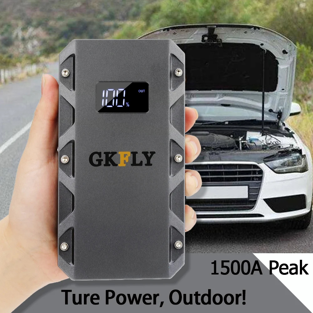 GKFLY 2021 стартер для автомобиля 20000 мАч 1500A пусковое устройство Power Bank 12V