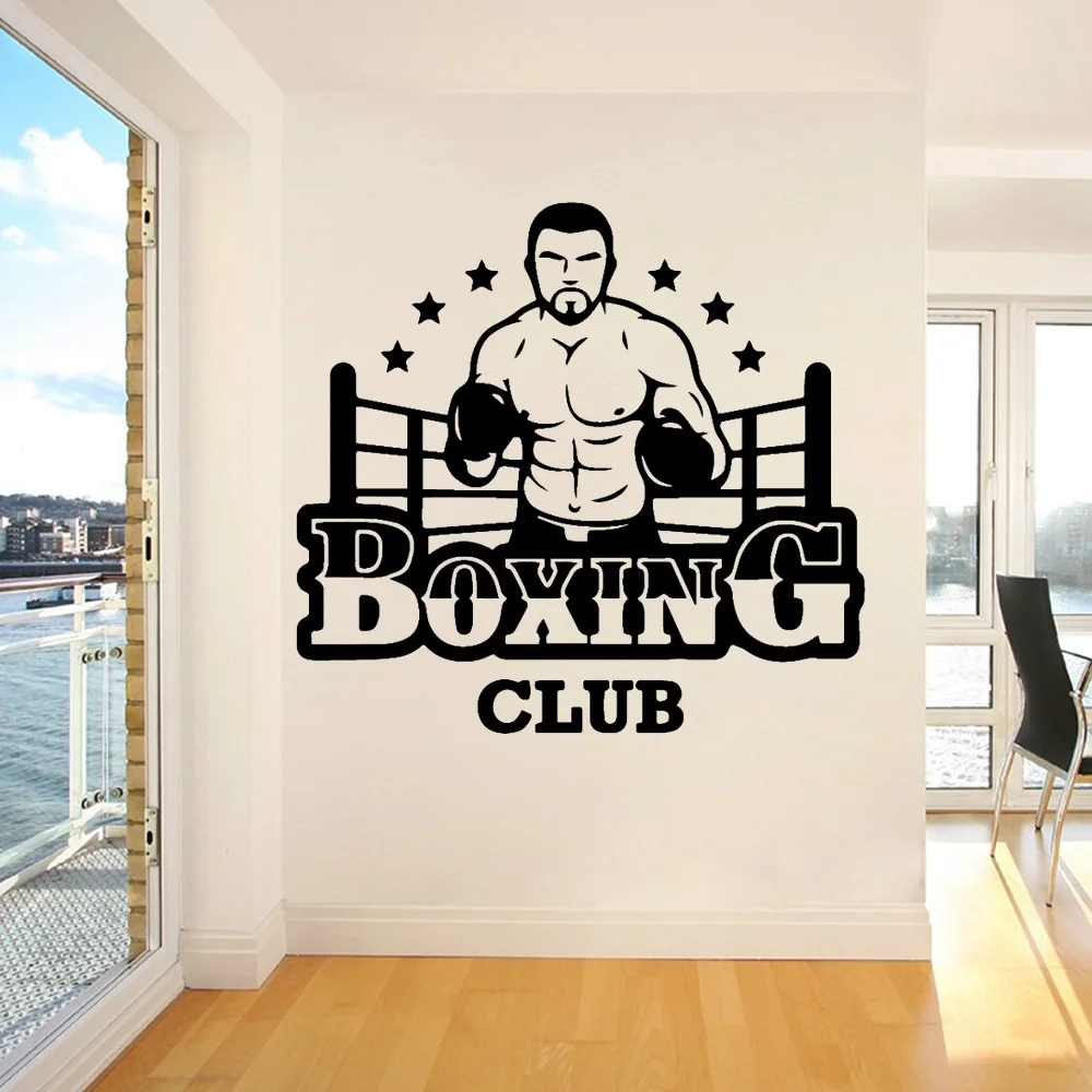 

Boxing Club Wall Vinyl Wall Stickers Club Decor Girls Bedroom Sticker For GYM Company Decoration Mural Poster Decal