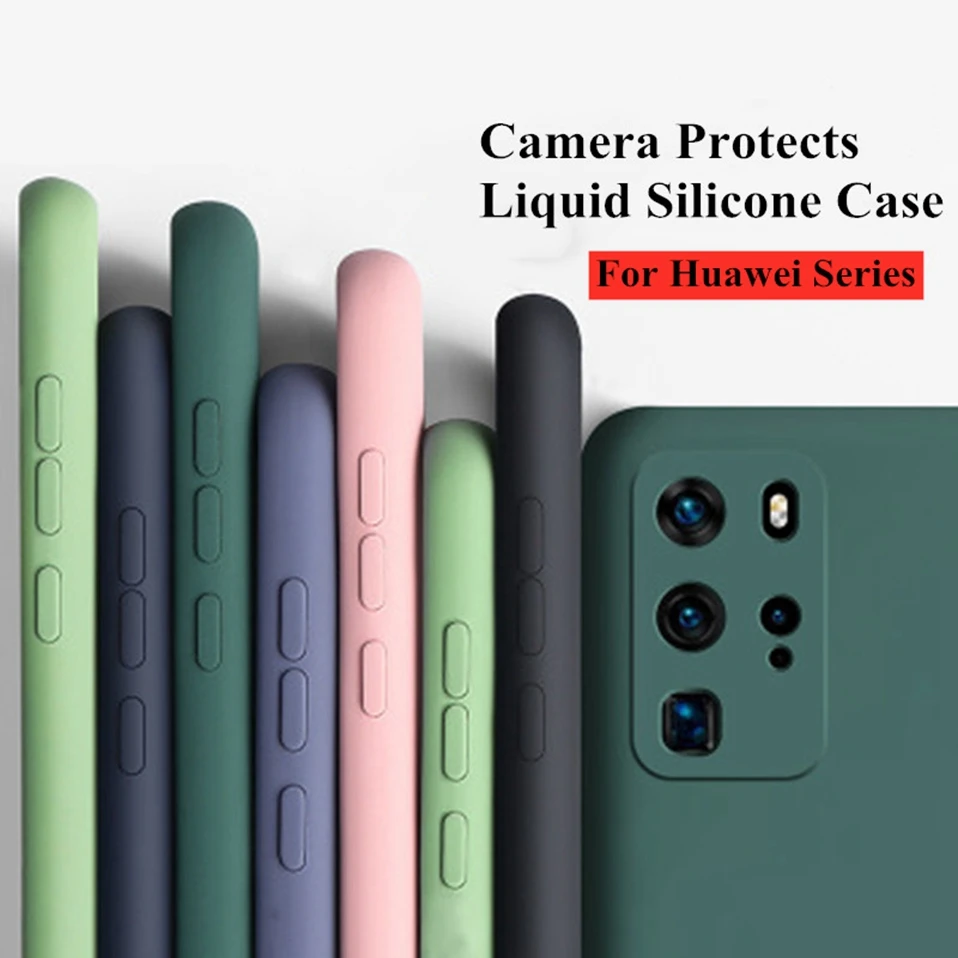 Жидкий силиконовый чехол для Huawei P40 P30 P20 Pro Lite Mate 30 20 P40pro мягкий Honor pro s