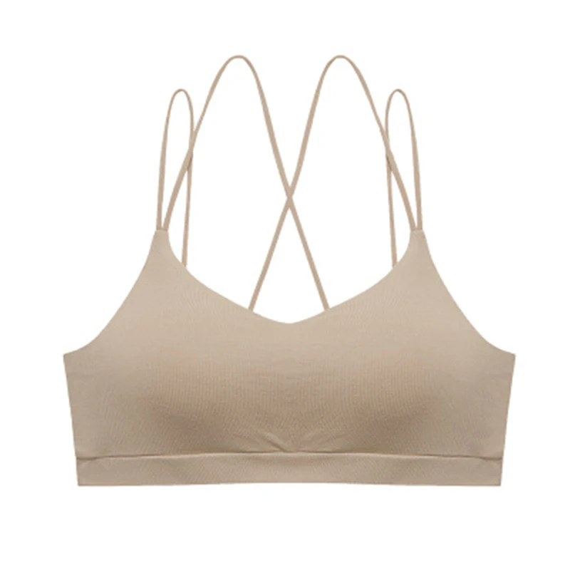 Горячая Распродажа укороченный топ на тонких бретельках для занятий йогой и