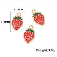 strawberry fruit charm pendants gold jewelry making finding diy bracelet necklace earring accessories handmade tools 20pcs