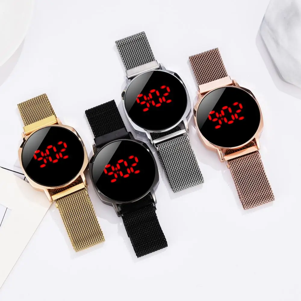 

Luxury Digital Led Watch For Women Rose Gold Magnet Dress Ladies Quartz Watch Female Wristwatches Clock Reloj Mujer Dropshipping