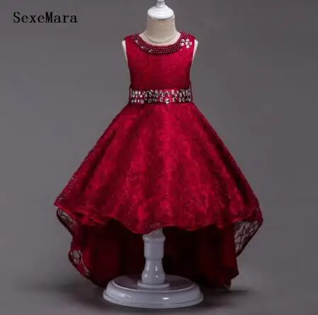 Новинка Недорогое Платье для девочек с поясом детское платье свадебной