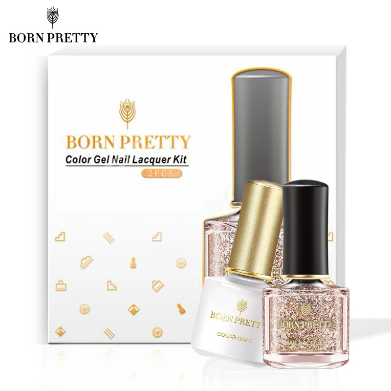 Гель-лак для ногтей BORN PRETTY 6 мл цветной лак блестящий отмачиваемый гель серия
