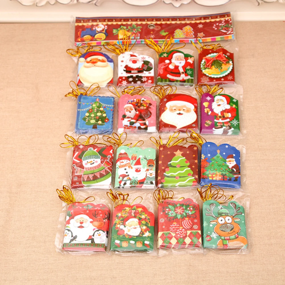 

1 Set Close Christmas Card Blank Paper Manual Cards Christmas Tree Hanging Card Happy Birthday Graduation Greeting Cards