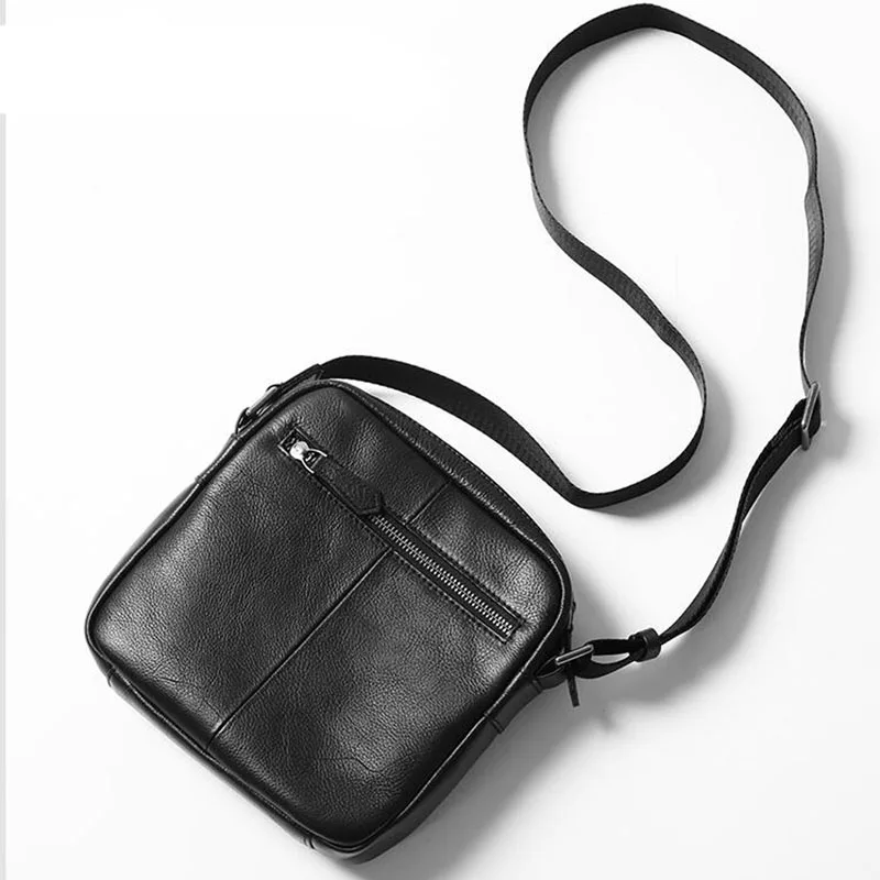 AETOO Men's Small Shoulder Bag Messenger Real Leather Casual Summer Tide Phone |