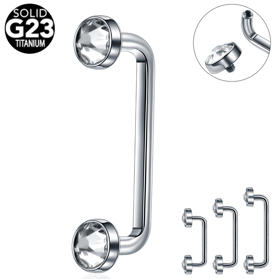 

14G 1Pc G23 Titanium Dermal Piercing Internally Thread Crystal Dermal Anchor Top Skin Diver Surface Microdermal Piercing Jewelry