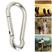 4 pcs carabiner clip heavy duty stainless steel spring snap hook for camping fishing hiking traveling keychain accessories new