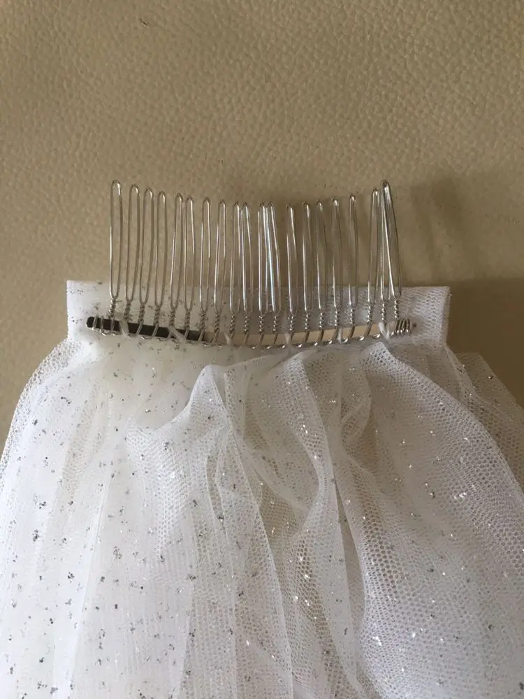 Блестящая двухслойная короткая свадебная вуаль с блестками свадебные