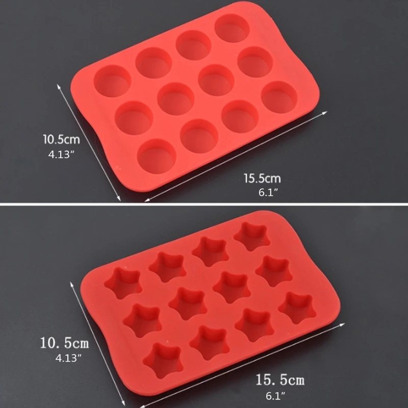 

4-in-1 Silicone Baking Mold Heart Round Sqaure Star Tray Set Resin Casting Molds T4MD