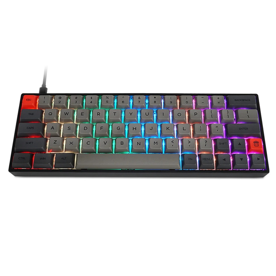 

SK64 64 Keys GSA Dye-Sub PBT Keycaps Wired RGB Mechanical Gaming Keyboard - Black (Black Blue Red Brown Switch)