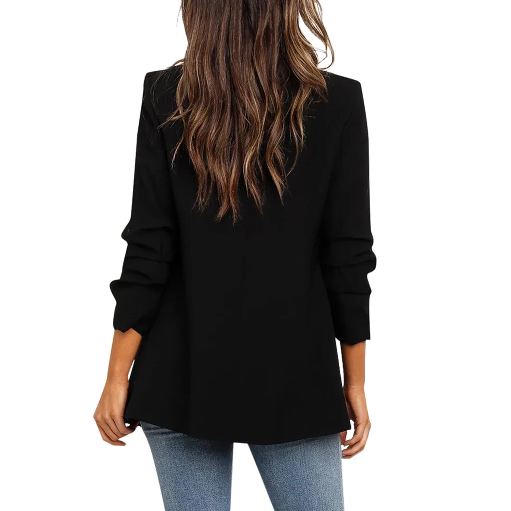 Vogue Women's Long Sleeve Pocket Buttonless Office Casual Small Blazer Nice New Work Suits Of High Quality Women | Женская одежда