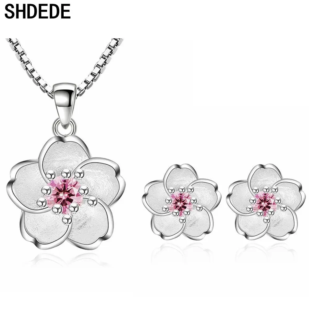 SHDEDE Модные Ювелирные наборы женские аксессуары CZ Кристалл от Swarovski Подвеска для вечеринок Ожерелье Серьги Горячая не аллергия+ WH22