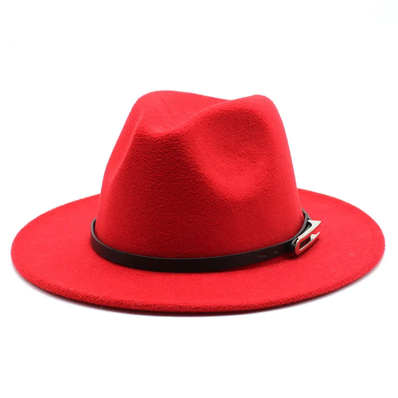 2020 новая Унисекс Мужская Женская шляпа федора мужская с поясом широкими полями