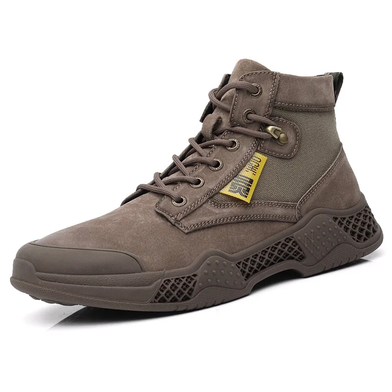 

Genuine Leather High Top Martin Boots Men 2020 Spring New Male Fashion Quality Desert Army Boots Ankle For Mens Shoes