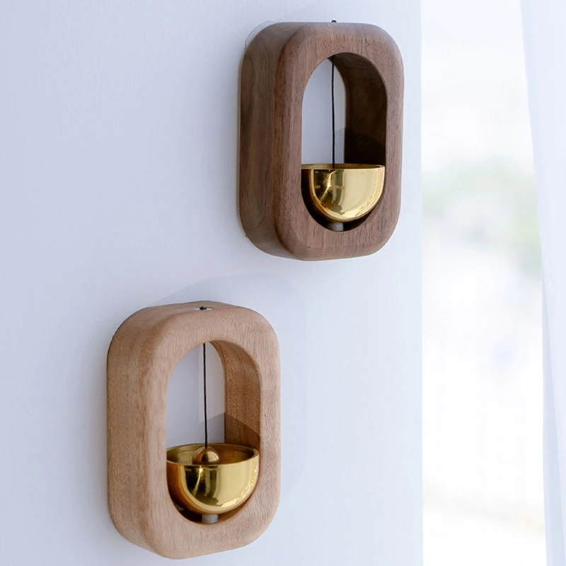 

Wood Suction Door Wind Chime Pure Copper Magnetic Doorbell Refrigerator Magnet Housewarming Gift Door Opening Reminder
