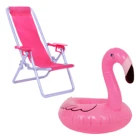 2 шт.компл. розовый пляжный стул + милый спасательный круг для плавания кукла для бассейна для Барби аксессуары для кукол детский Кукольный домик