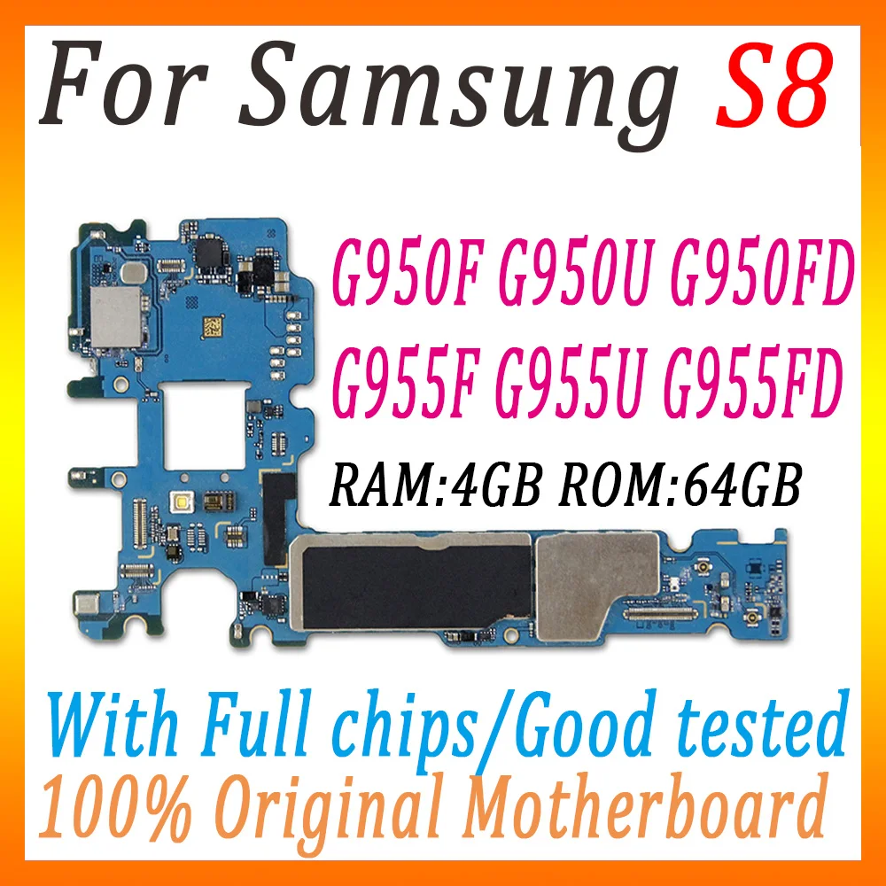 Оригинальная плата разблокировки для samsung Galaxy S8 G950F G950FD G950U G955F G955FD G955U материнская плата Версия ЕС с чипами материнская плата