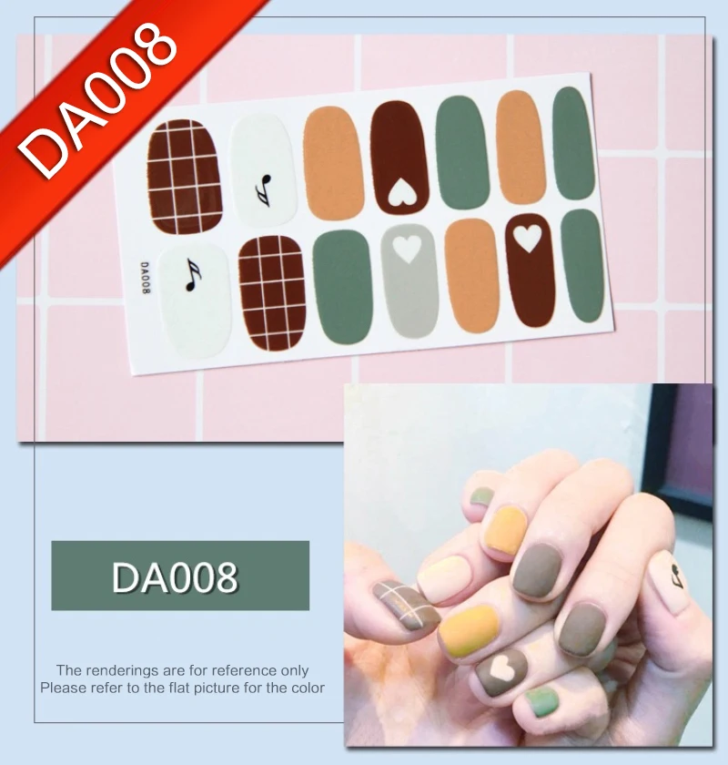 14 видов искусственных наклеек для ногтей водостойкие устойчивые к поту