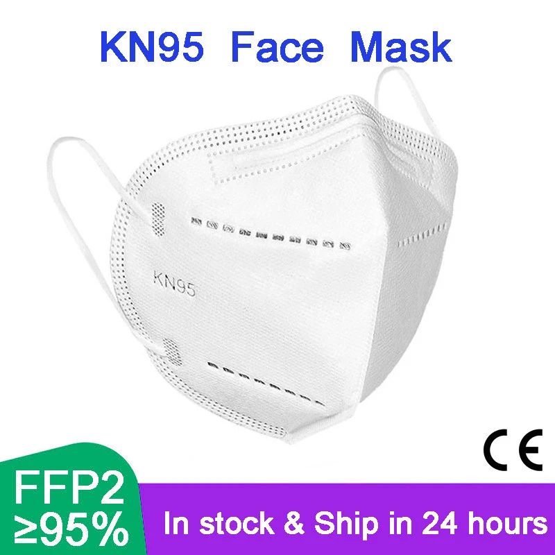 

50 Pcs KN95 Mascarillas Face Mask 95% PM2.5 FFP2 CE 5 Layers Filter Breathable Protective Health Mouth Mask For Face Mascarilla