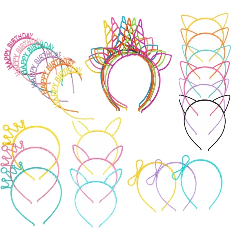 Повязка на голову для девочек с кошачьими ушками корона тиара пластиковая