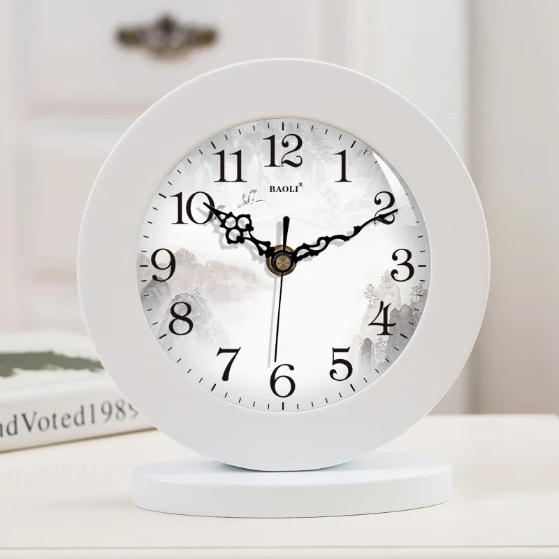 

Living Room European Wood Table Clock Home Decoration Mute Modern Living Room Bedroom Desk Clock Office Desktop Clock Gift