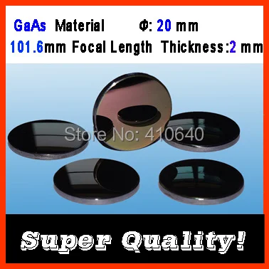 1 Piece GaAs material diameter 20 mm focalize length 101.6 mm thickness 2 mm CO2 laser focalize len for laser engraver Machine