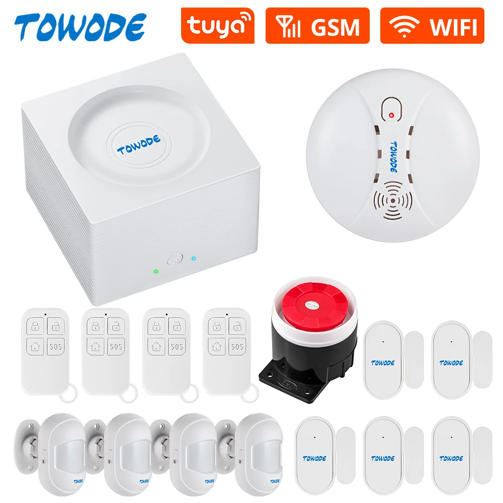 TOWODE G95 Tuya APP WiFi GSM Alarm System Home Security Wireless Smart Control Alarm Broadcast Motion Detection Remote Notice