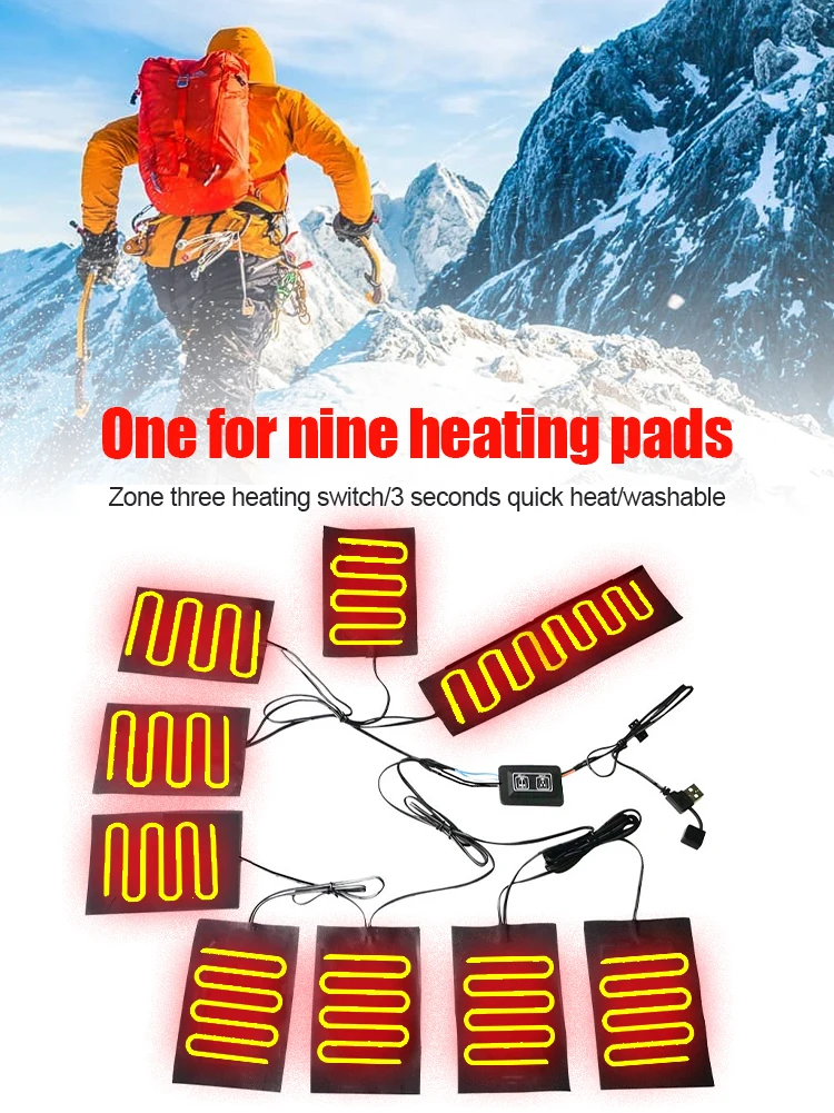 

Electric Heating Mat 3 Gears 5V USB Electric Jacket Vest Heating Pad Double Switch Heating Sheet For Winter Outdoors New Hot