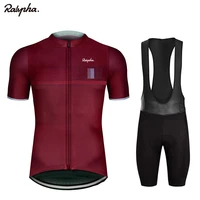 2021 new black ralvpha cycling team short sleeve maillot ciclismo mens bike riding suits summer breathable bike wear set