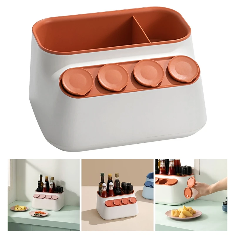 

Multifunction Condiment Seasoning Box with Cover Spice Cruet Salt Storage Tool