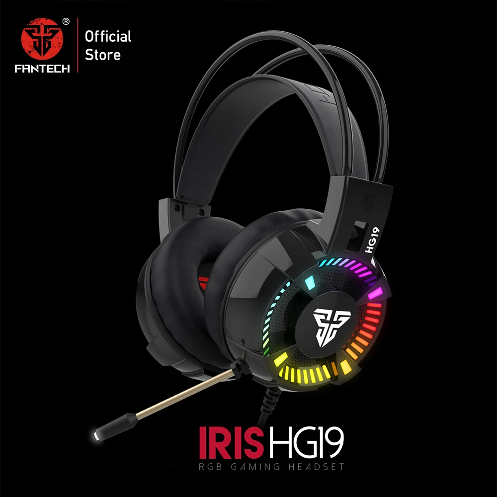 FANTECH HG19 3,5 мм разъем RGB Игровые наушники широкое звуковое поле HD наушники для игр сверхлегкие компьютерные наушники для геймера