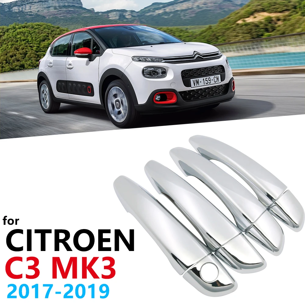 Роскошная хромированная накладка на дверную ручку для Citroen C3 MK3 2017 2018 2019