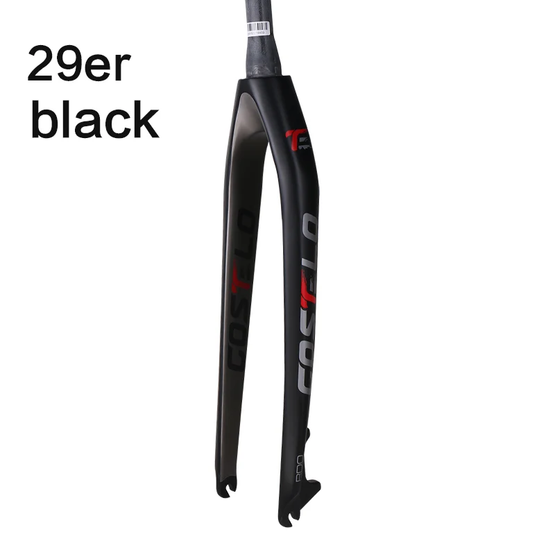 29er black Costelo углеродная вилка mtb 26/27,5/29er 650B для горных велосипедов жесткая вилка для велосипедных частей велосипеда передняя дисковая вилка rock shox - Цвет: 29er black