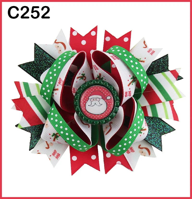Бесплатная доставка-D 35 шт. рождественские банты для волос с перьями конфетный