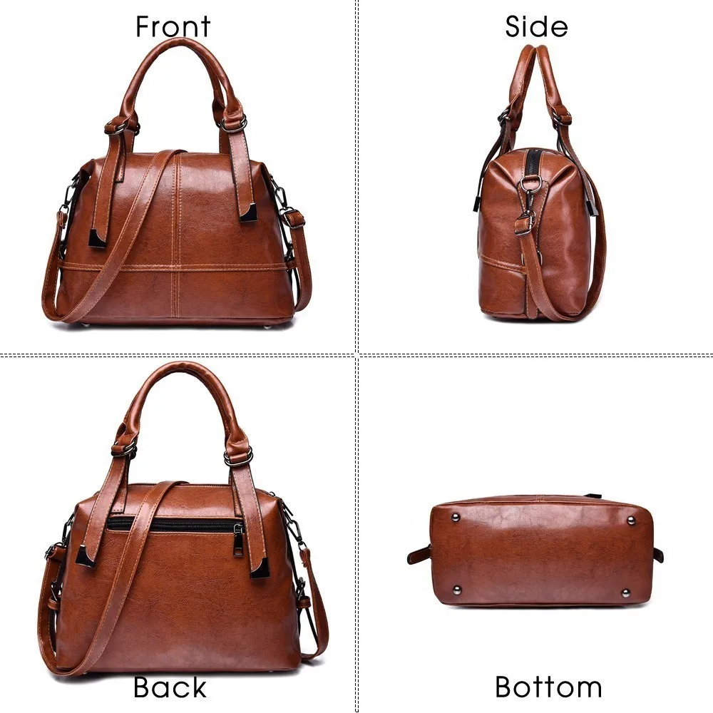 Herald Fashion Женская кожаная сумка Большая вместительная винтажная Сумка-тоут