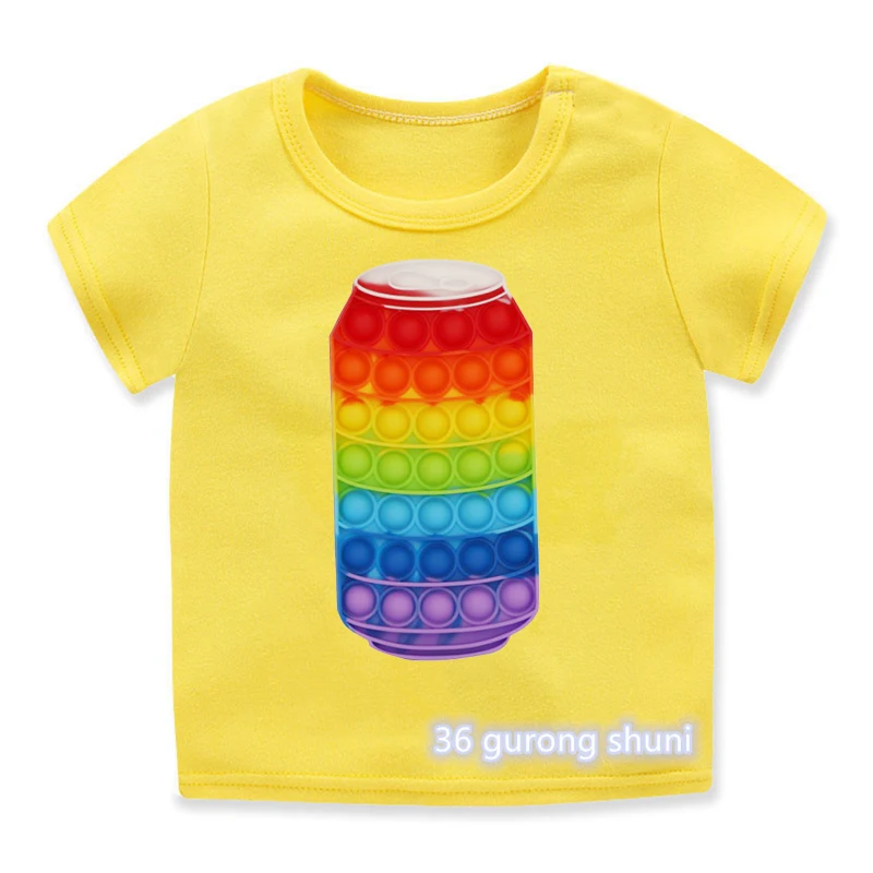 Camiseta divertida de helado para ni&ntilde;os y ni&ntilde;as, camisa de burbujas de empuje, de colores, novedad de 2021-4