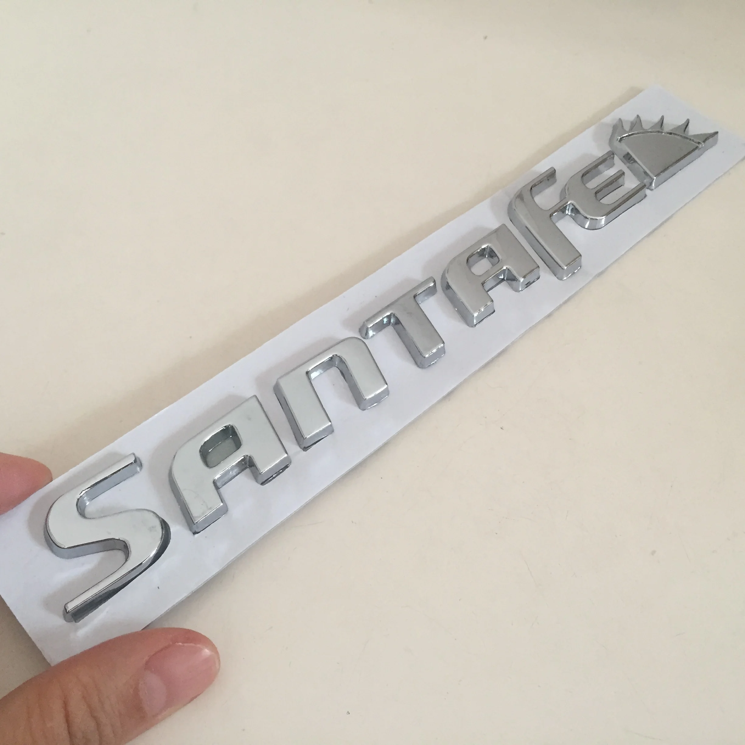 1pcs 3D ABS Chrome SANTAFE SANTA FE car Letter Rear trunk Decals Emblem badge sticker Decal Car styling auto Accessories - купить по