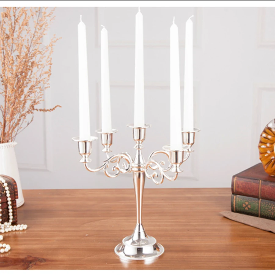 Большие золотые подсвечники на 5 рук серебряный металлический подсвечник Ретро
