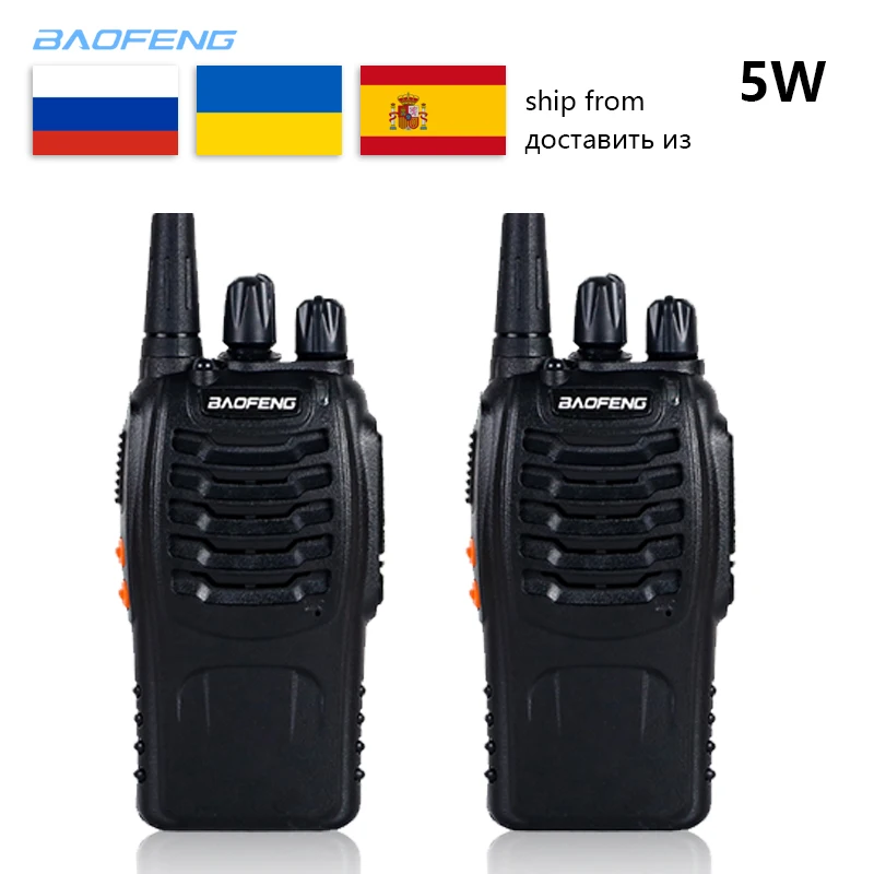 2 ШТ Baofeng BF 888S Walkie Talkie 5W Портативный UHF 16CH Передатчик Comunicadorрации портативные