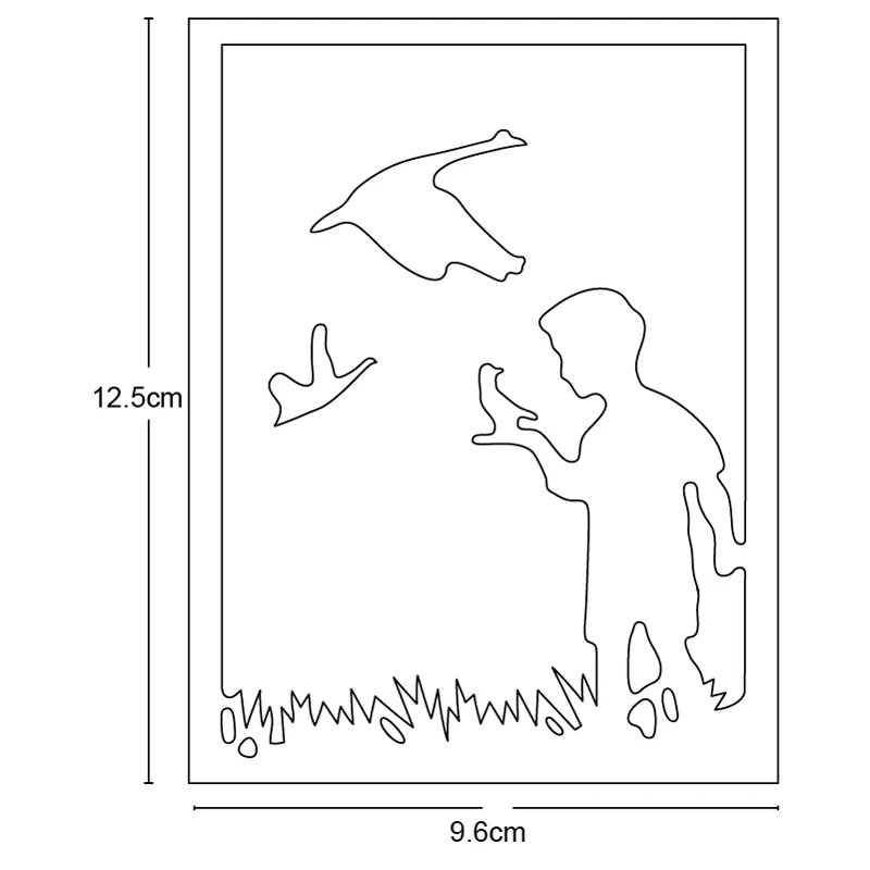 

Wildflower Bird Boy Photo Frame Metal Cutting Dies Stencils Dies for DIY Scrapbooking dies Decorative Embossing dies Card Making