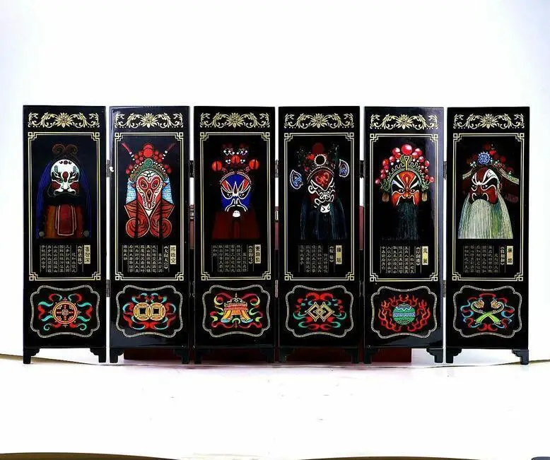 

Коллекция китайского лака картина ручной работы Peking Oppera экран прокрутка